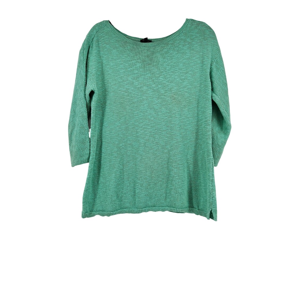 Talbots Womens Seafoam Green 3/4 Sleeve Sweater Top Sm Office Chic Capsule